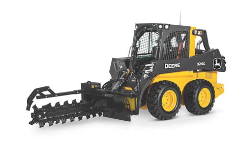 john deere skid steer trencher|skid steer trencher for rent.